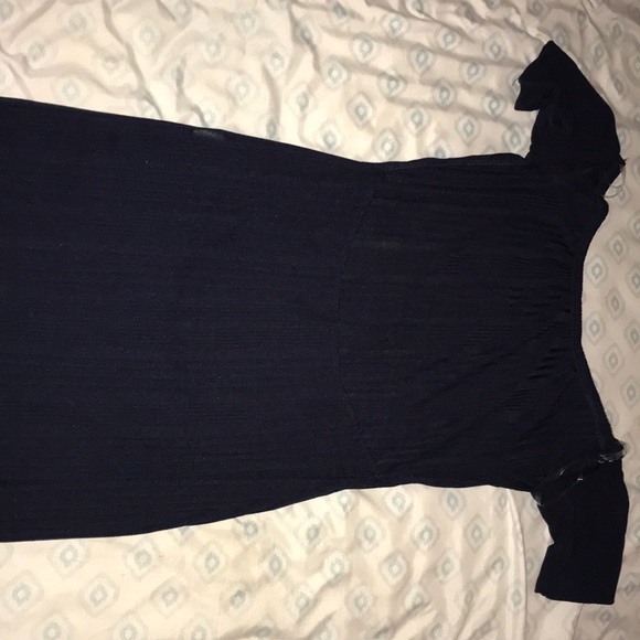Backless Navy Dress - Picture 3 of 6